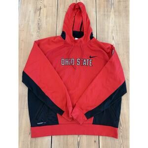 Ohio State Buckeyes Nike Elite Therma-Fit Red Black Hooded Sweatshirt Hoodie XXL